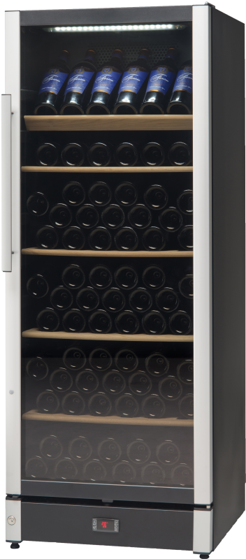 W155/BLACK - Presklená chladnička na víno v čiernom prevedení