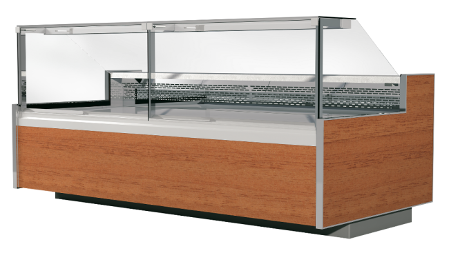 KUBUS 1250V - Chladiaca obslužná vitrína s hranatým čelným sklom