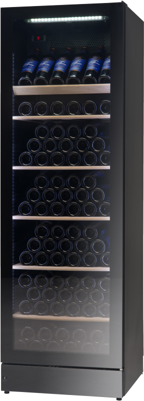 WFG185 Presklená chladnička na víno v čiernom prevedení