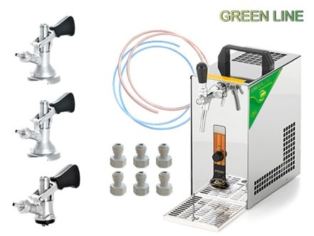 PYGMY 25/K Green Line-nadpultový chladič piva so vzduch. kompresorom+3x narážače