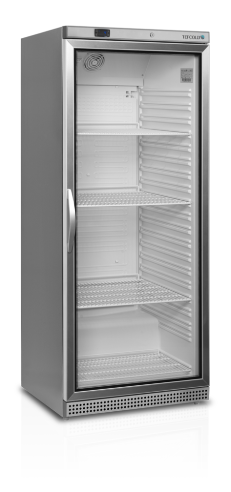 UR600GS- Vitrínová strieborná chladnička s ventilovaným chladením