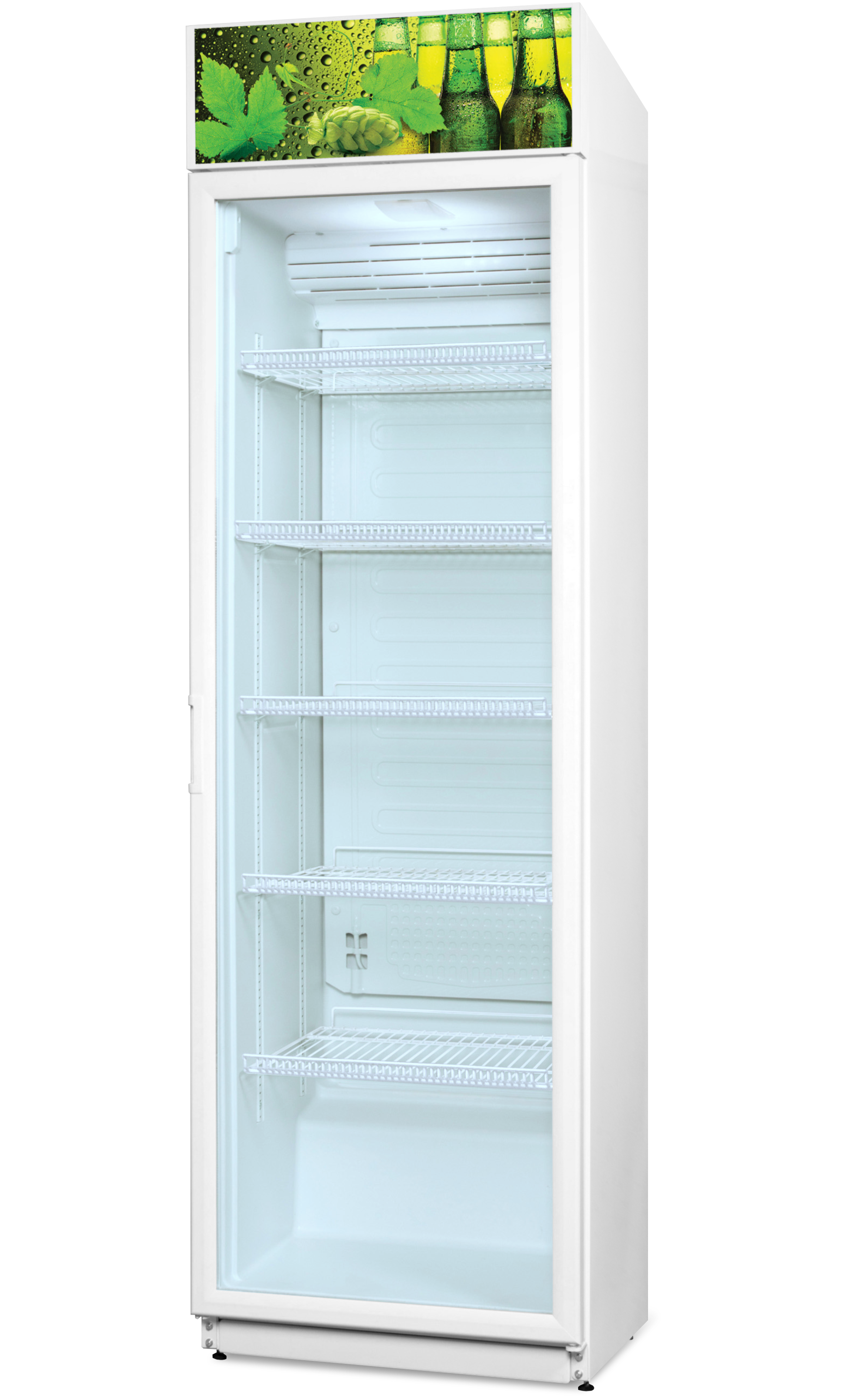 CD385MTBD Vitrínová chladnička s mechanickým termostatom a reklamnou nadstavbou