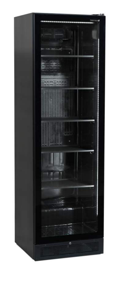 SCU1425 frameless-vitrínová chladnička v celo čiernom prevedení