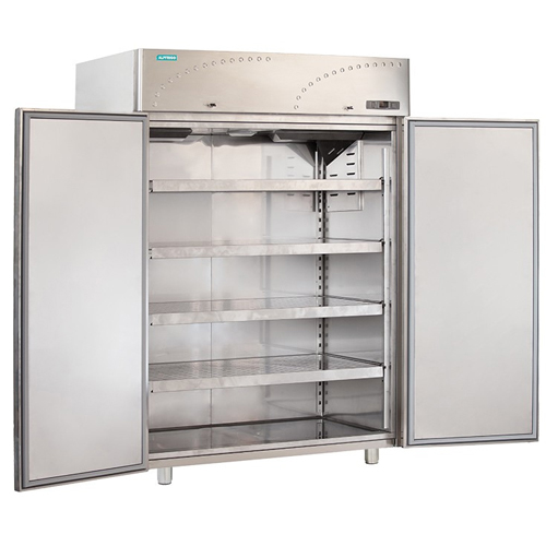LS140X Dvojdverová nerezová chladnička bez stredového stĺpika