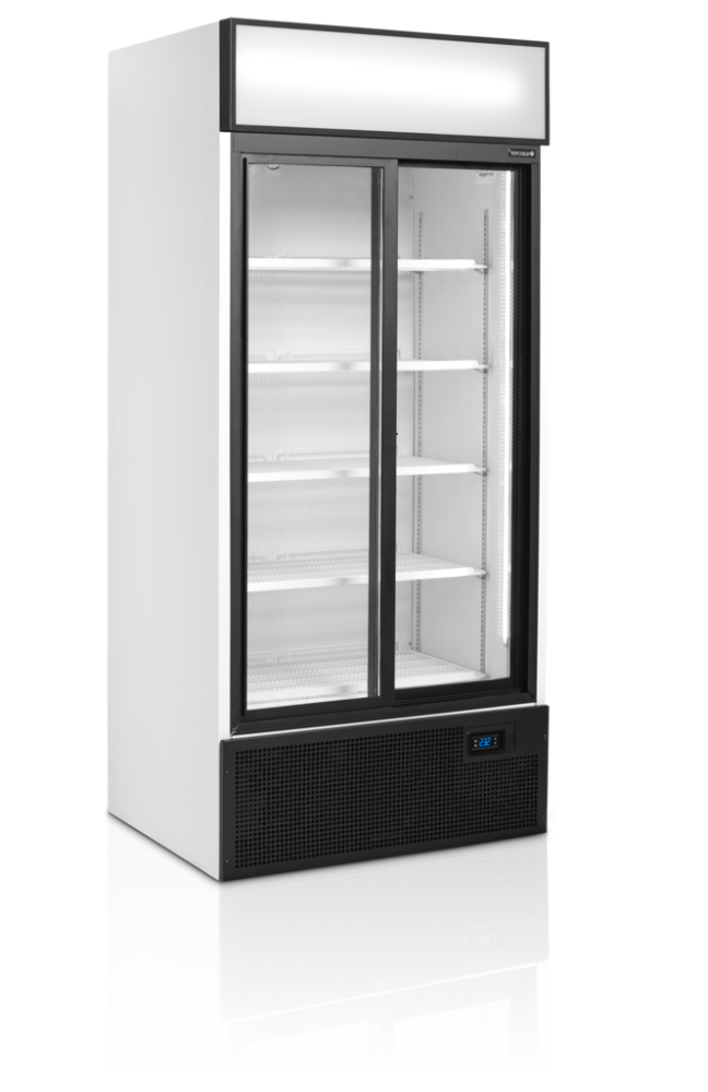 FSC891 S - Dvojdverová vitrínová prístenná chladnička s posuvnými dverami