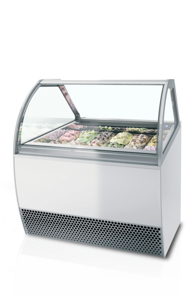 MILLENNIUM LX12 - Distribútor kopčekovej zmrzliny bez úložného priestoru s oblým čelným sklom