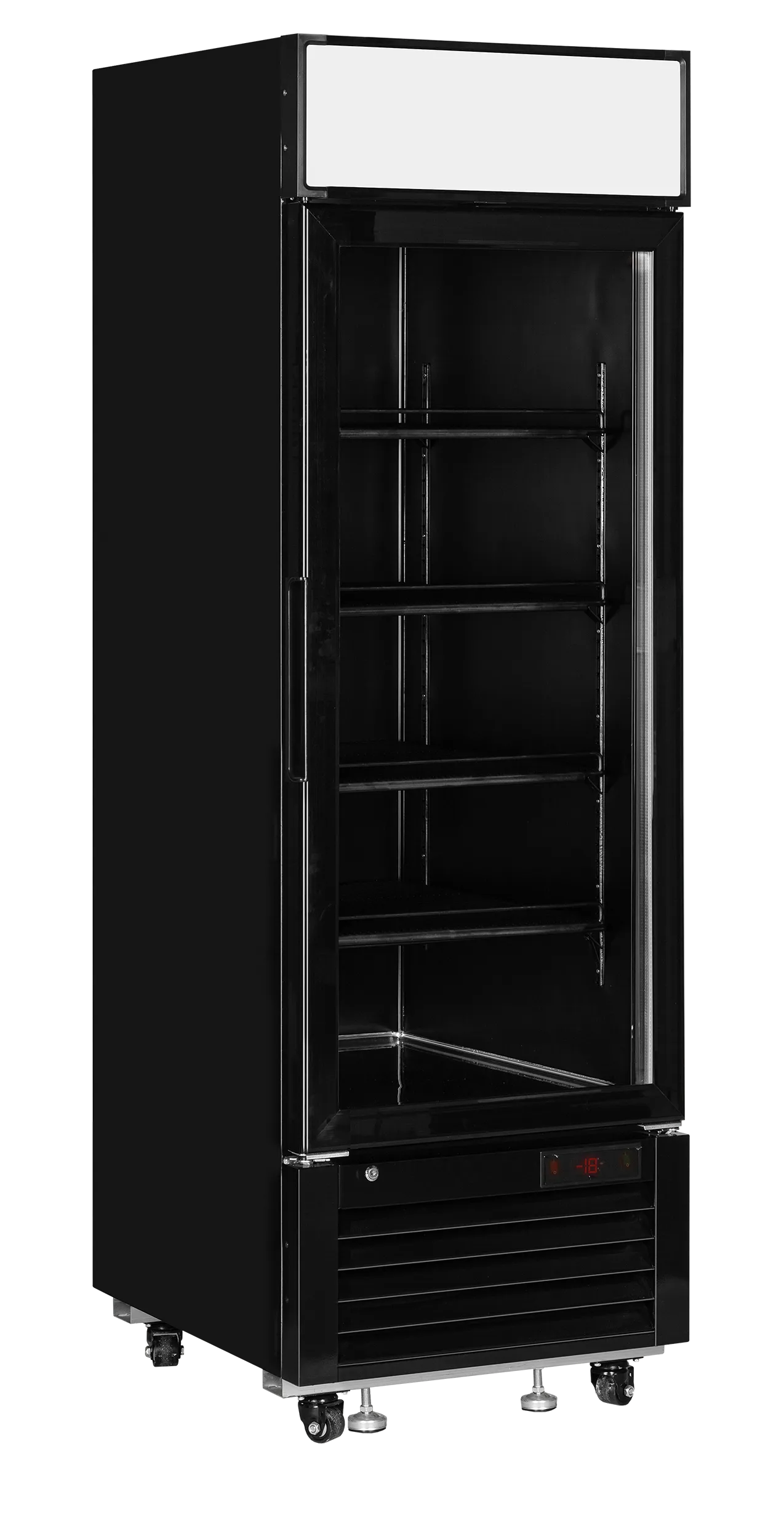 LGF2500B- Vitrínová mraznička v celočiernom prevedení a LED svetelným panelom