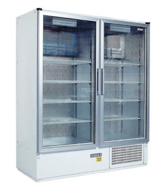 SCH1400 S - Dvojdverová presklená chladnička s krídlovými dverami