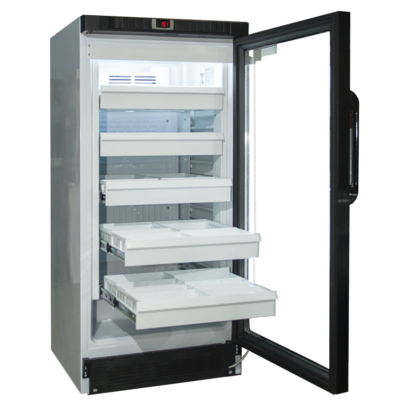 TC220MED Vitrínová chladnička na lieky so zásuvkami